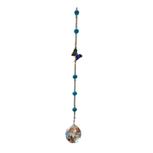 Crystal Rainbow Ball 30mm Glass Beads Butterfly (CRB002B)